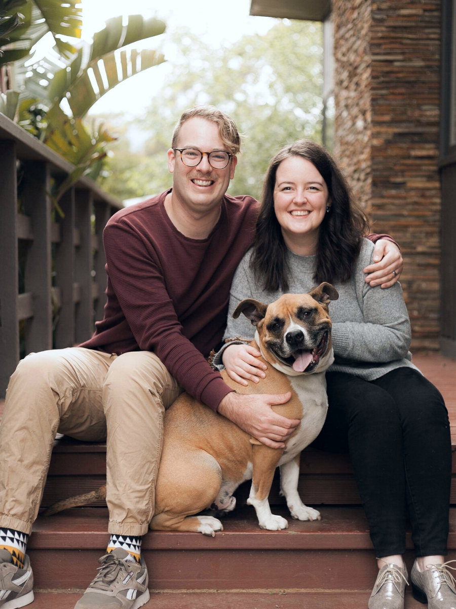 Emily and Jake with their dog Biggie